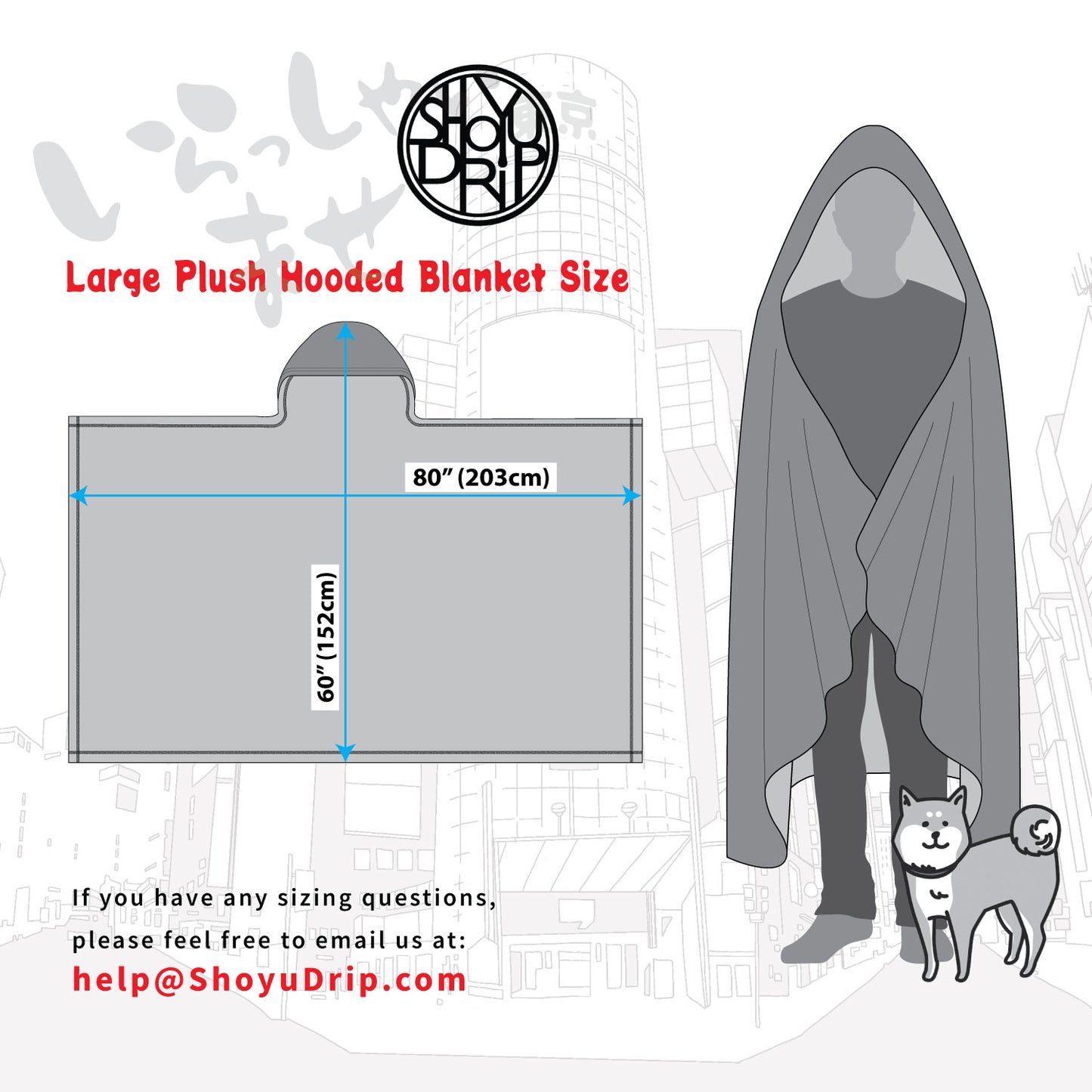 Rising Sun Large Plush Hooded Blanket 60x80