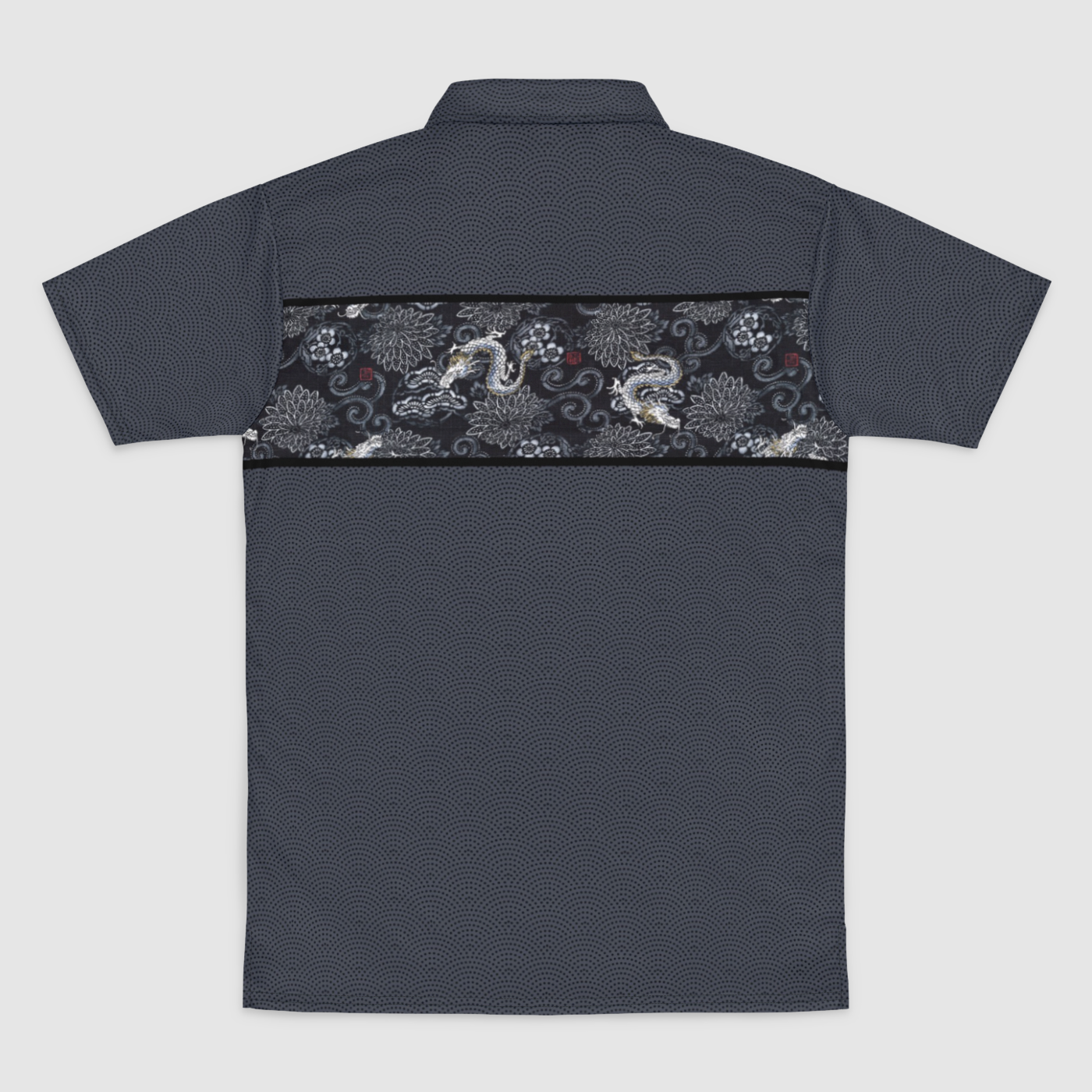 L-Indigo Dragon Mens Polo Shirt (Marked Down)