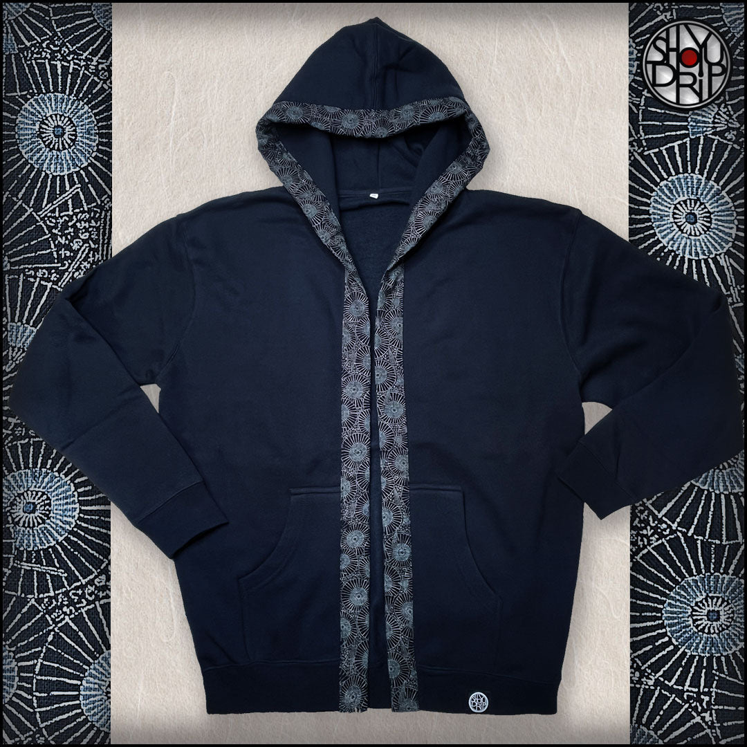 Paper Parasols on Navy Happi Hoodie