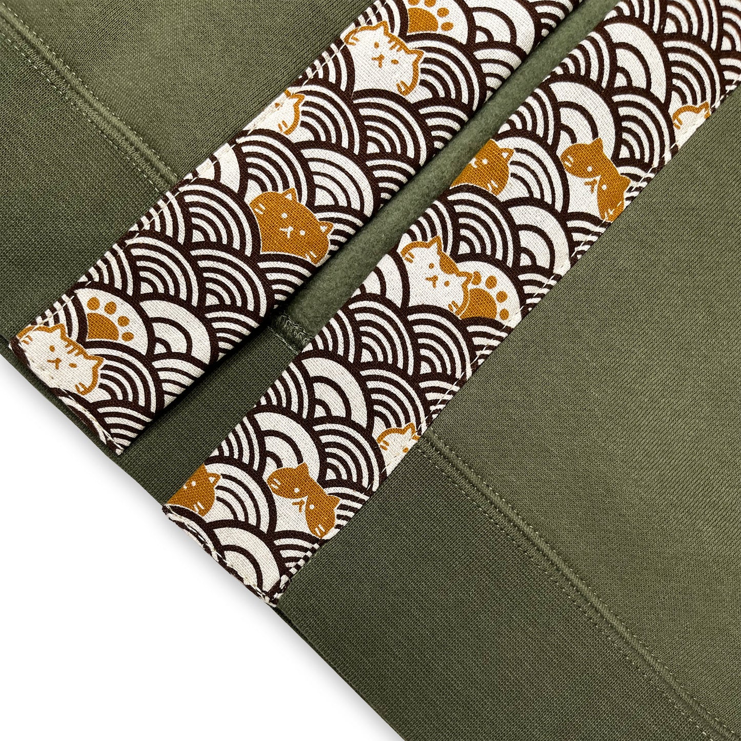Khaki Green Cat Happi Hoodie