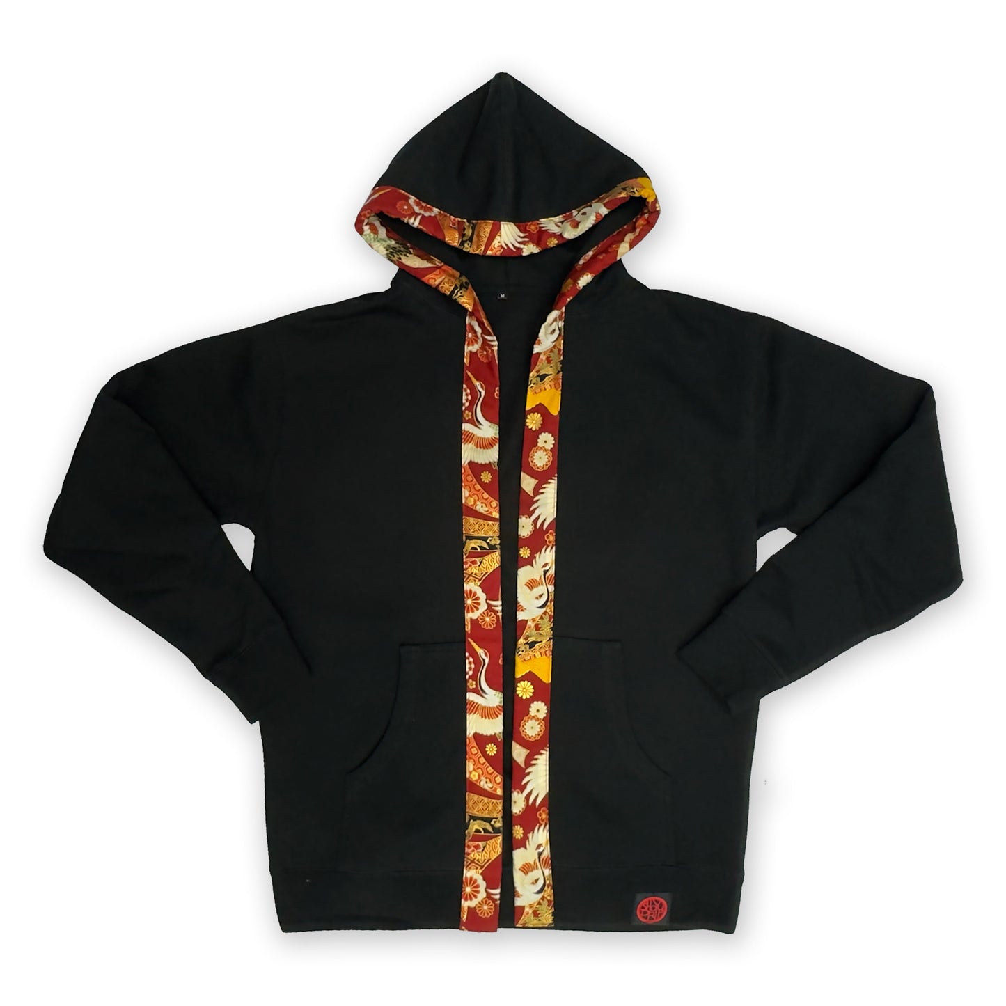 Noshi and Cranes on Black Happi Hoodie (Instock)