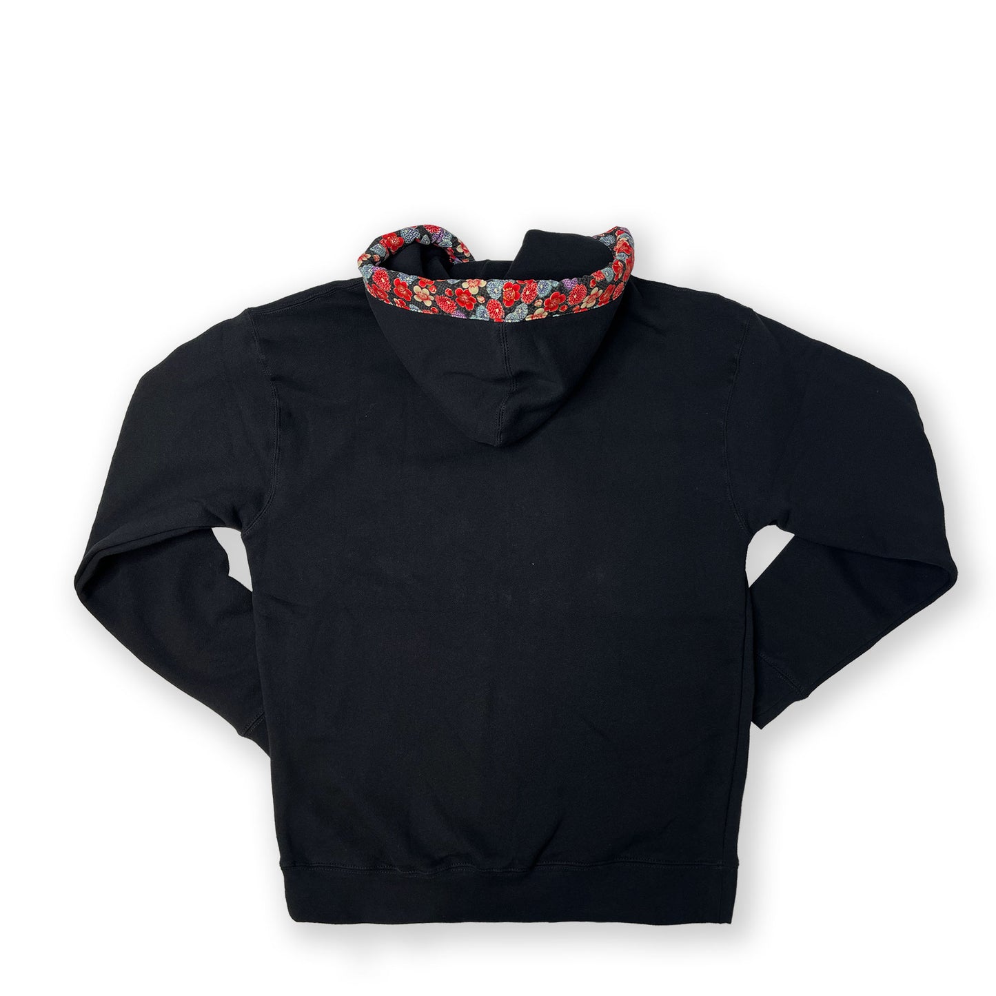 Plum Blossoms and Dahlias on Black Happi Hoodie
