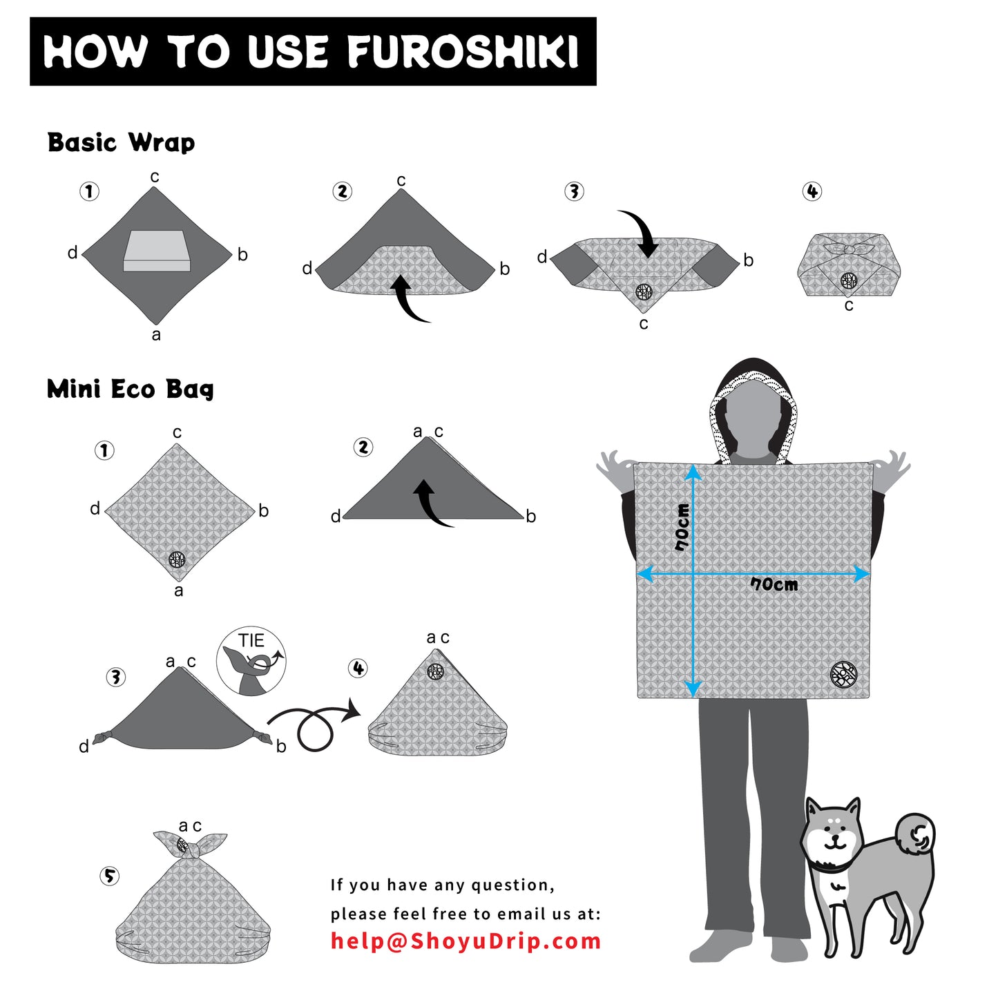Cat and Vine Furoshiki