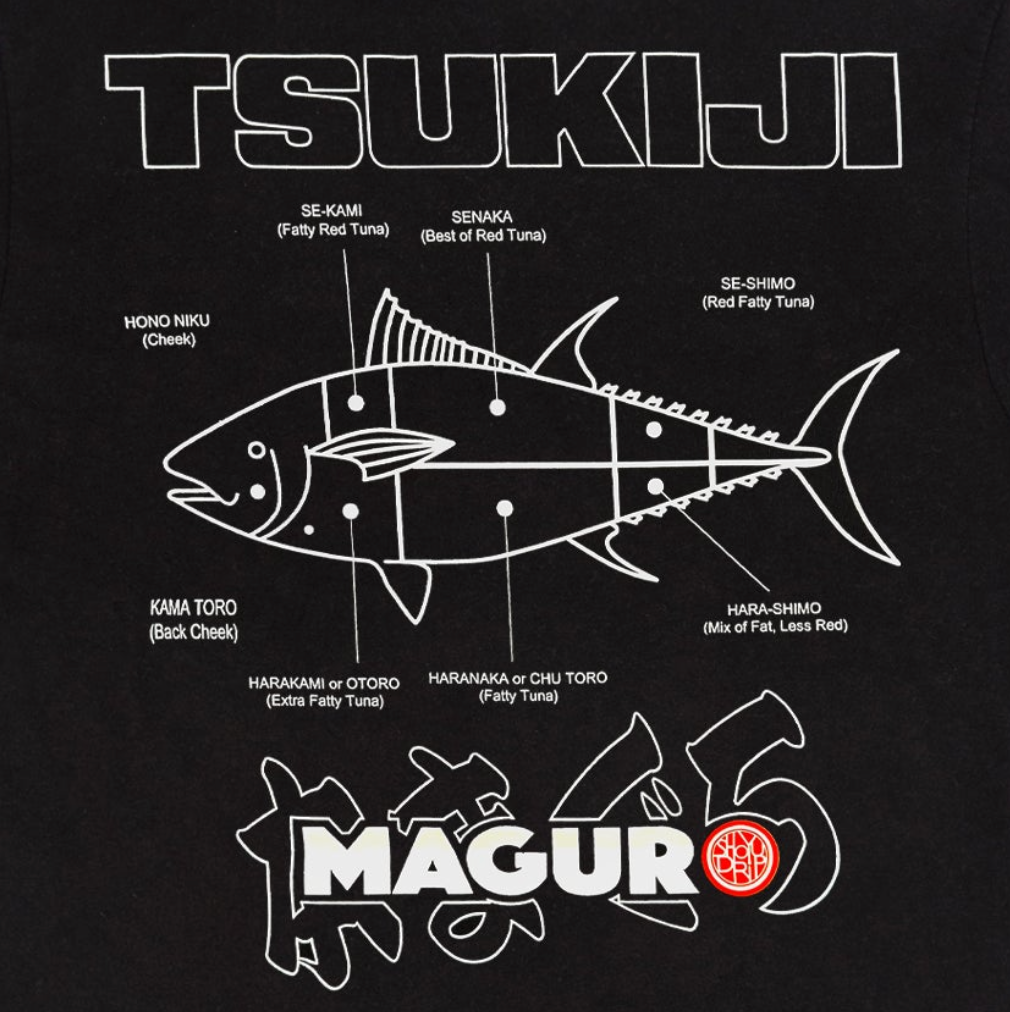 Tsukiji Black Cotton T-Shirt
