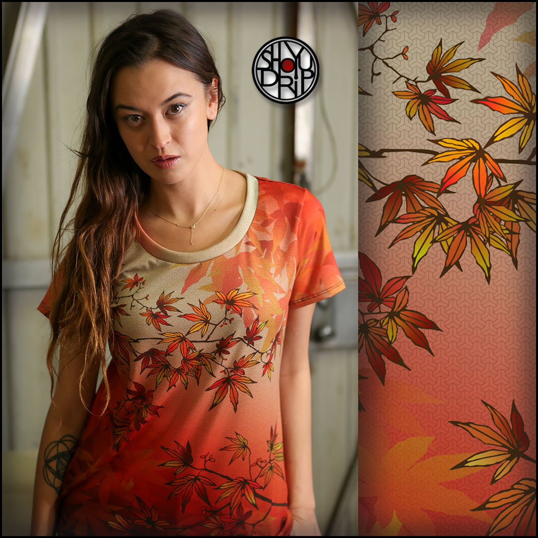Japanese Maple Womens Scoop Neck T-Shirt