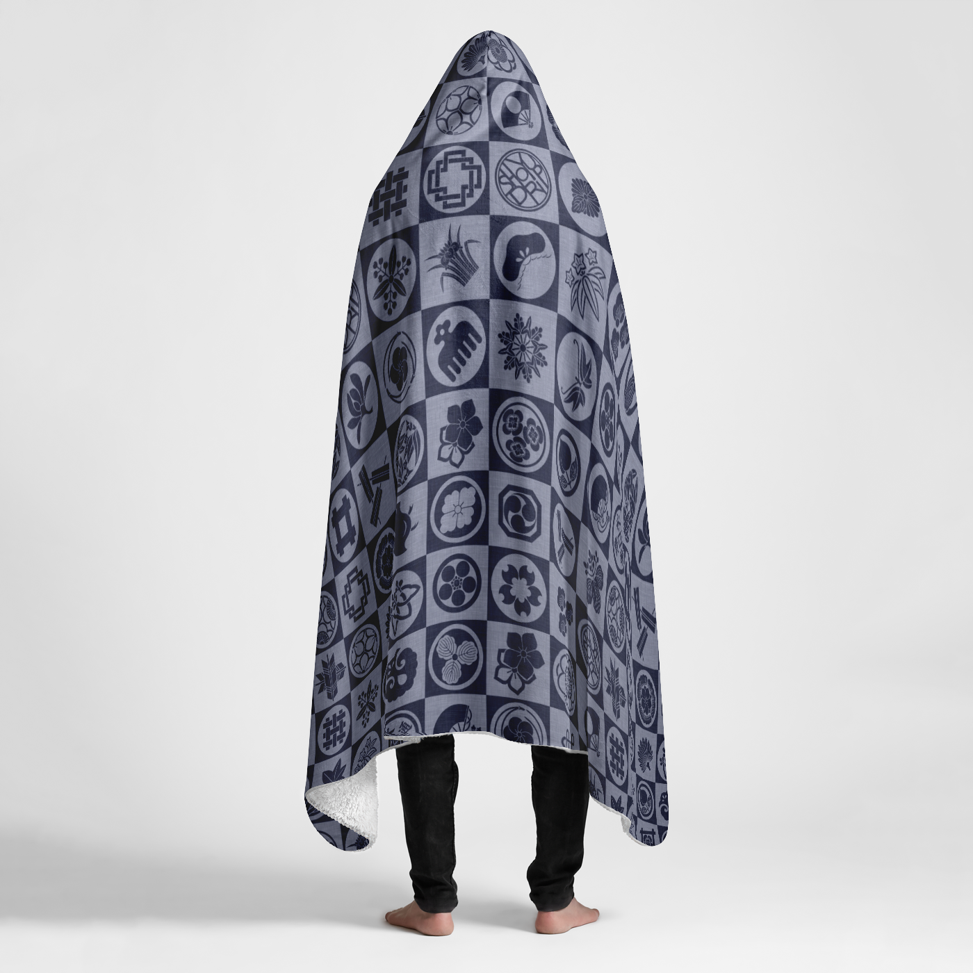 Kamon Monogram Large Plush Hooded Blanket 60x80