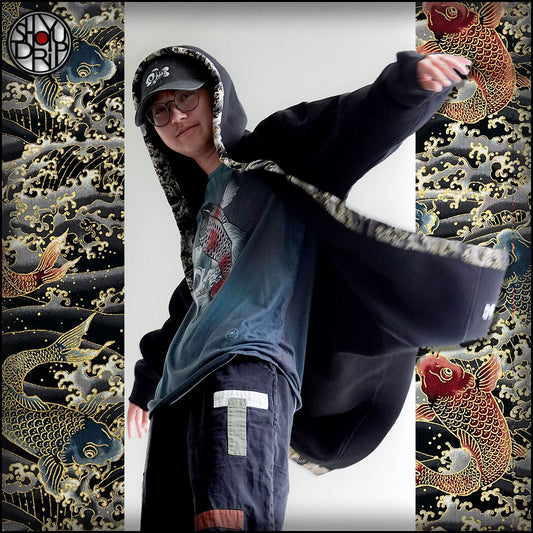 Koi and Waves Happi Hoodie (Instock)