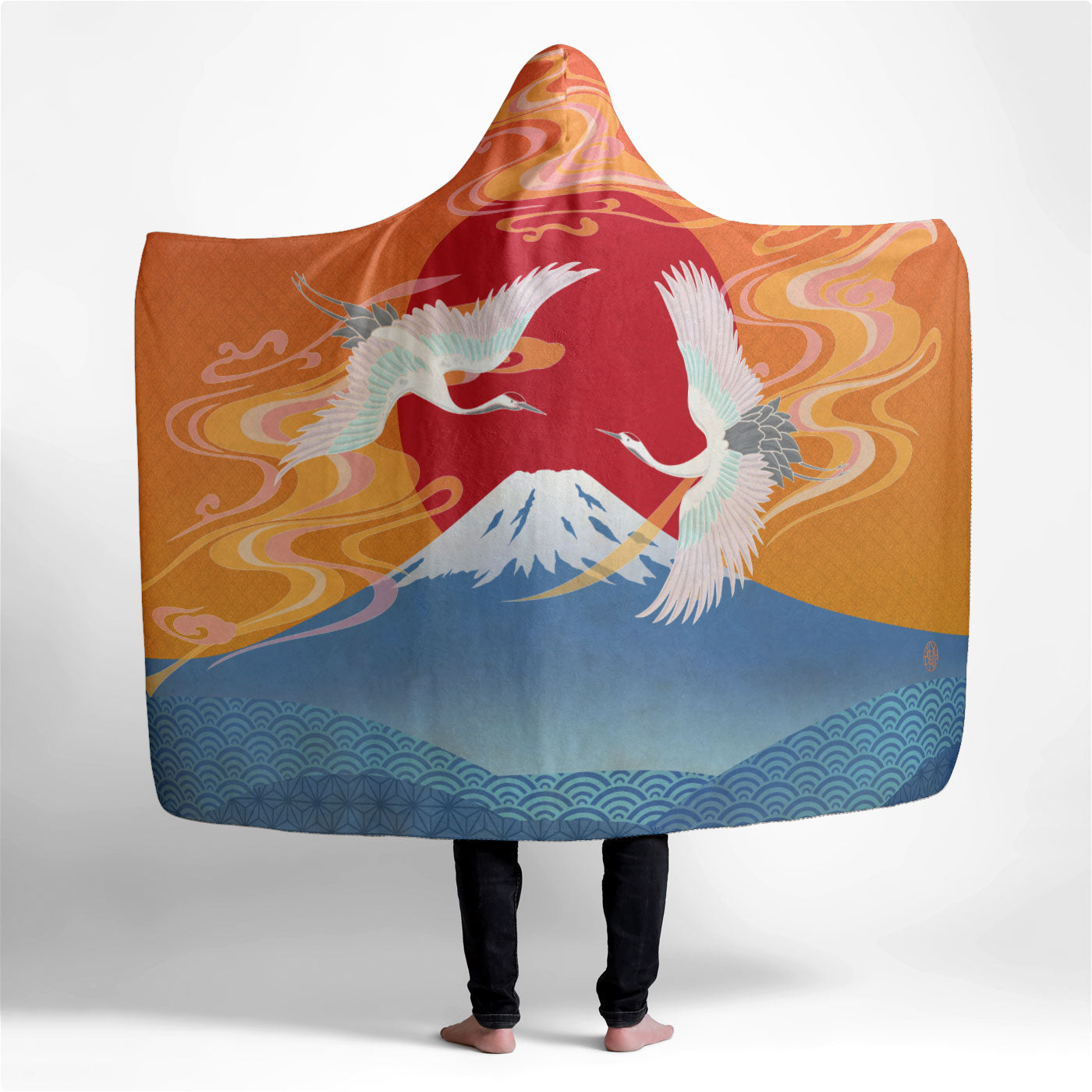 Rising Sun Large Plush Hooded Blanket 60x80