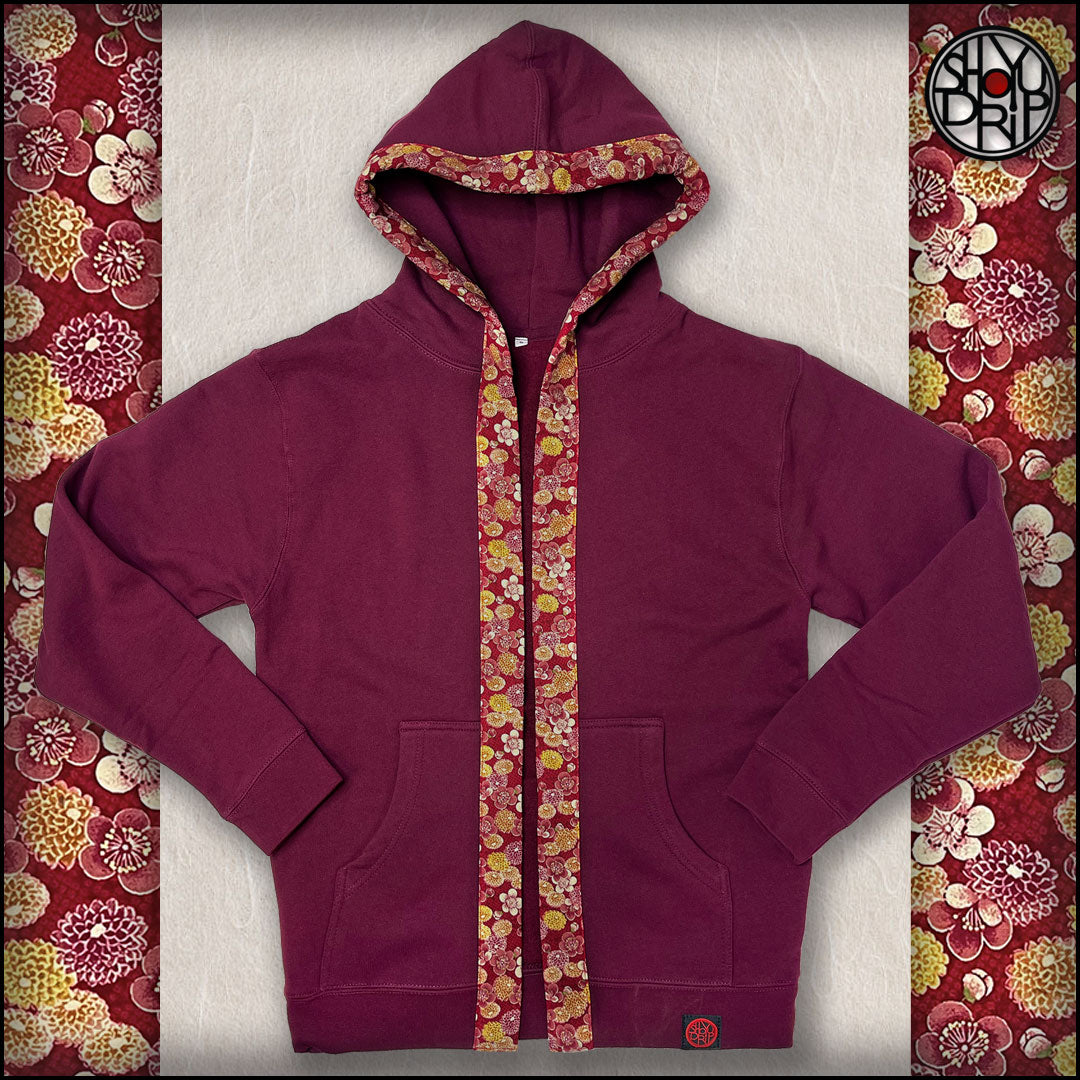 Raspberry Autumn Floral Happi Hoodie