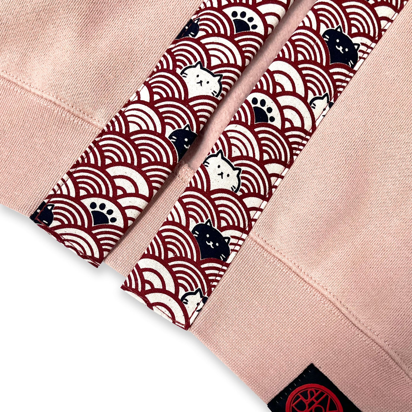 Cat Waves on Rose Happi Hoodie