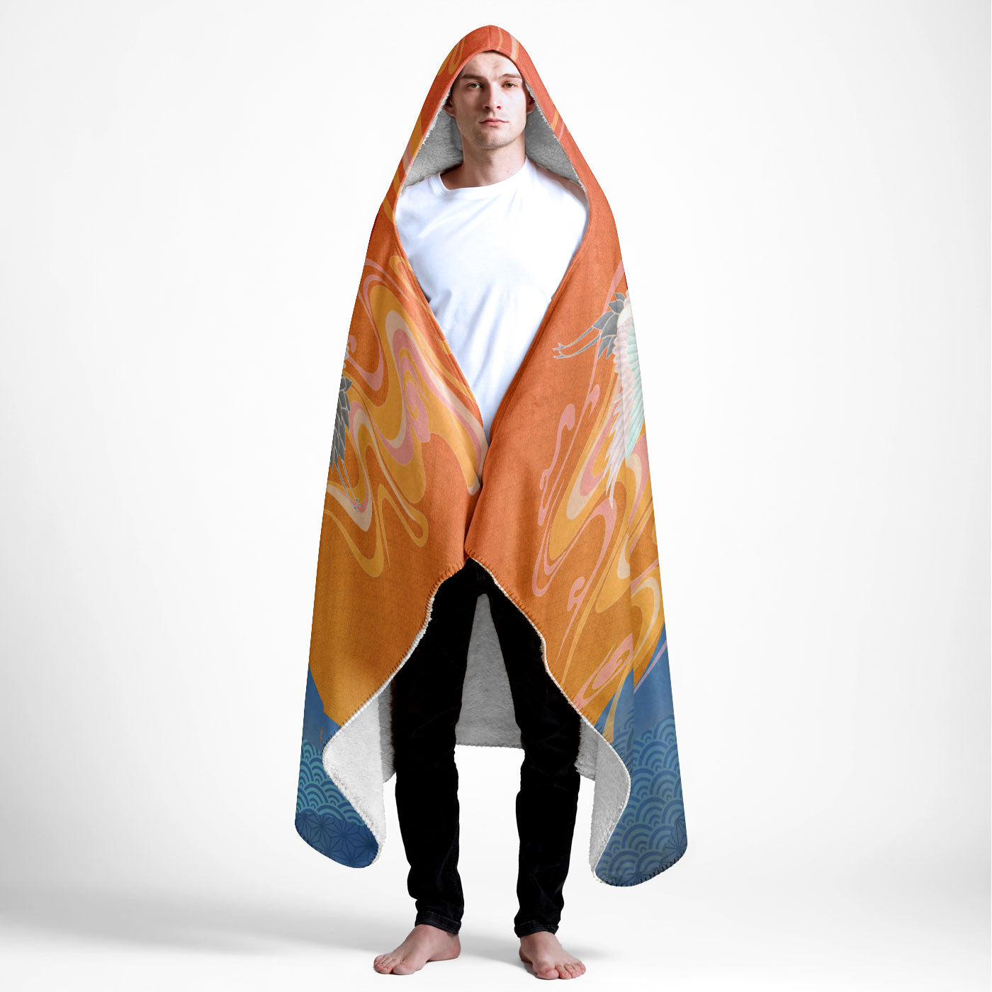 Rising Sun Large Plush Hooded Blanket 60x80