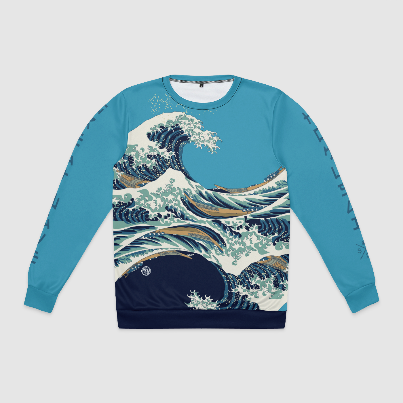 ShoyuDrip Great Wave unisex Crew Sweatshirt L