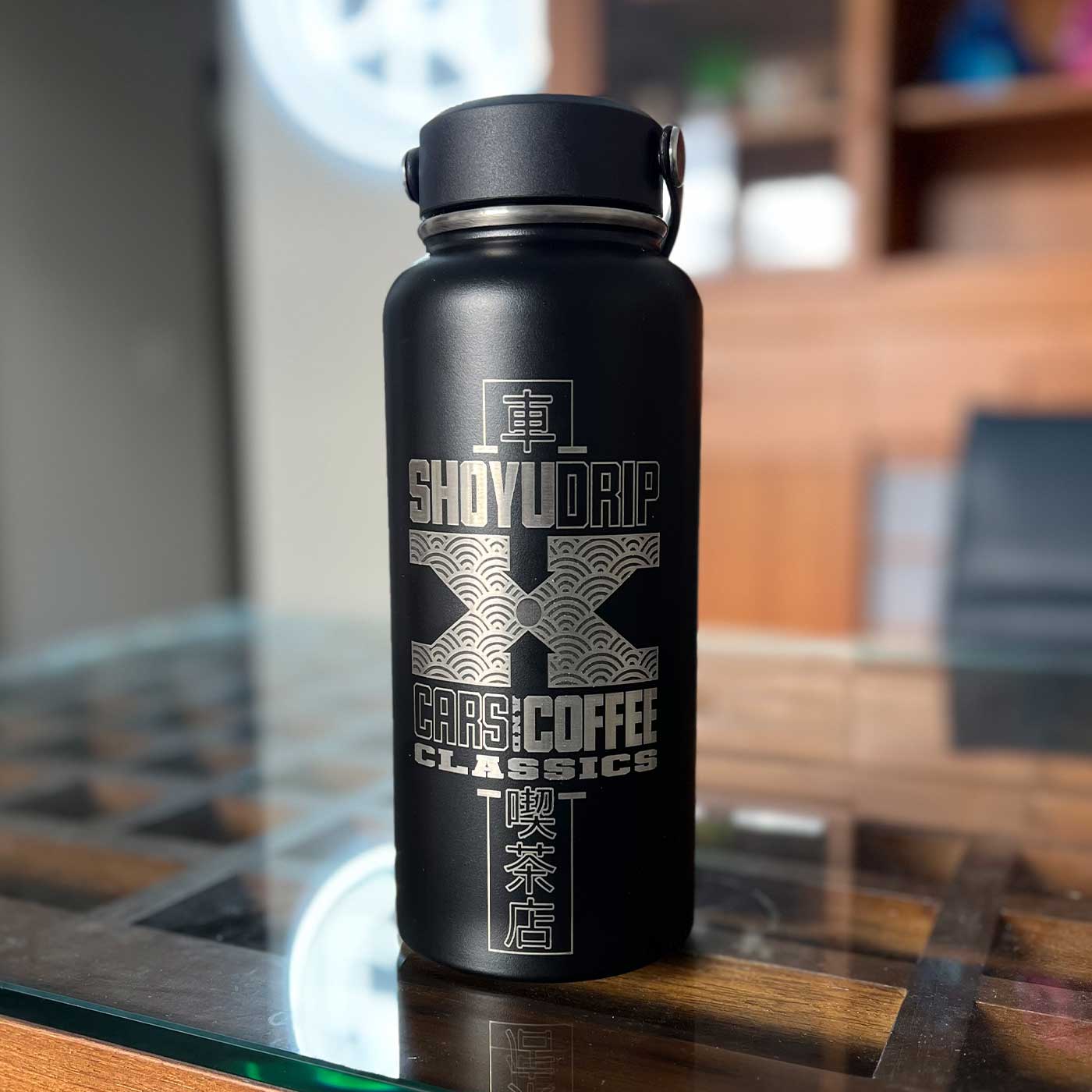 Cars and Coffee Collab 32oz Wide Mouth Water Bottle – ShoyuDrip