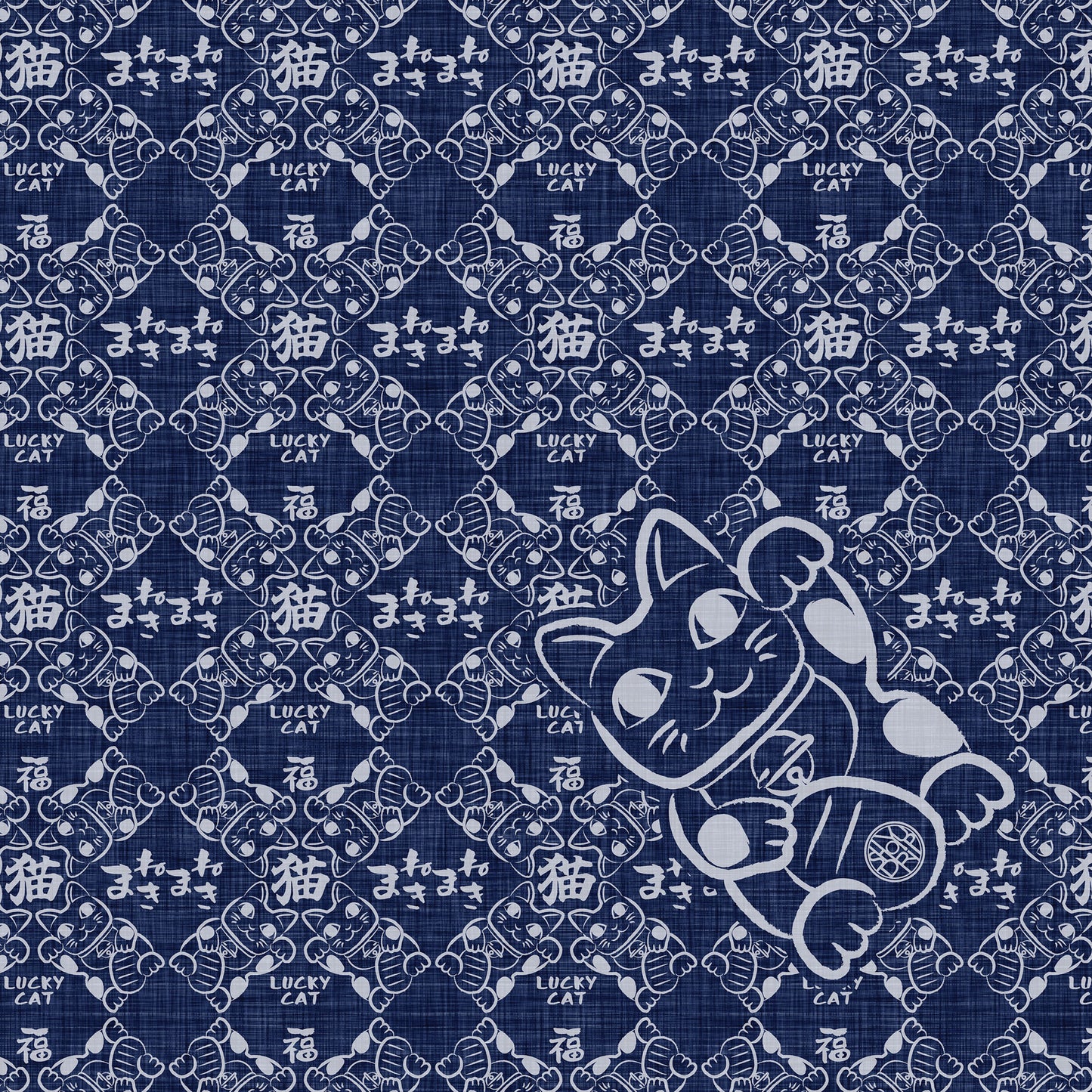 Lucky Cat Pattern Scarf