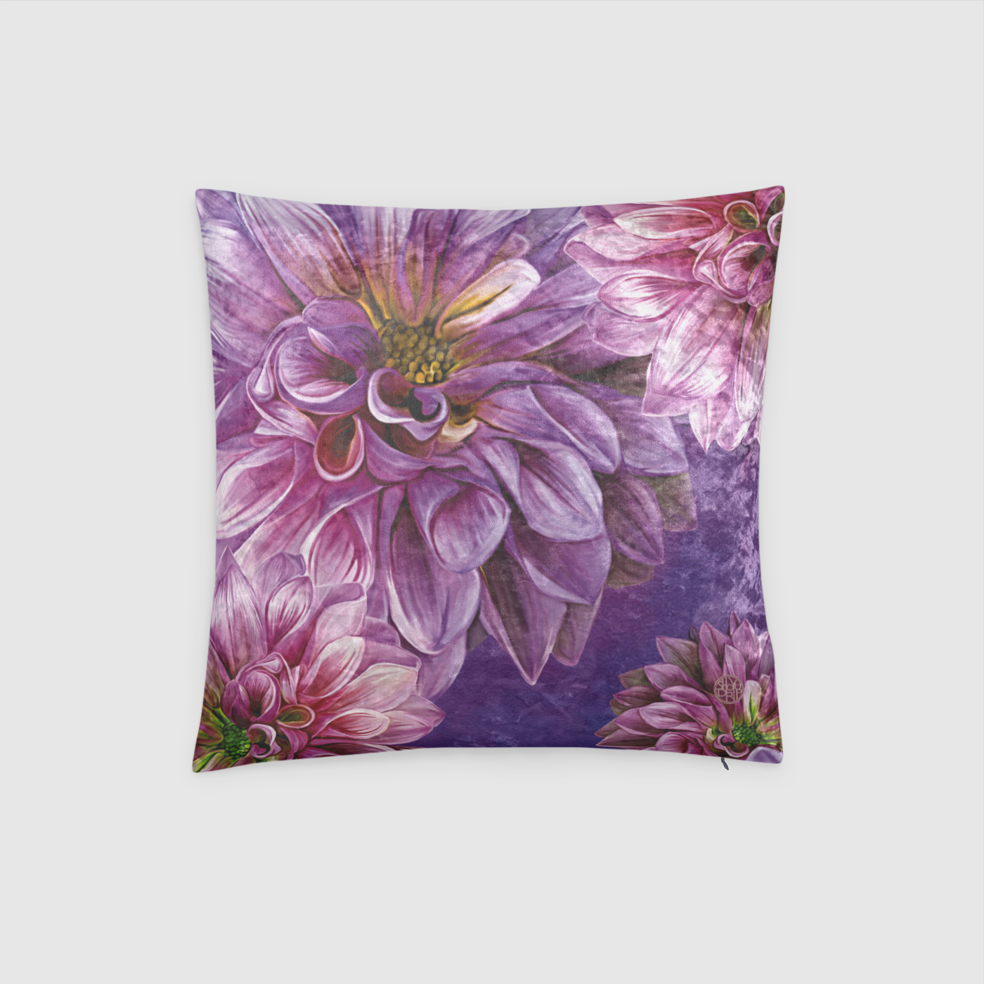 Dahlia Crushed Velvet Throw Pillow