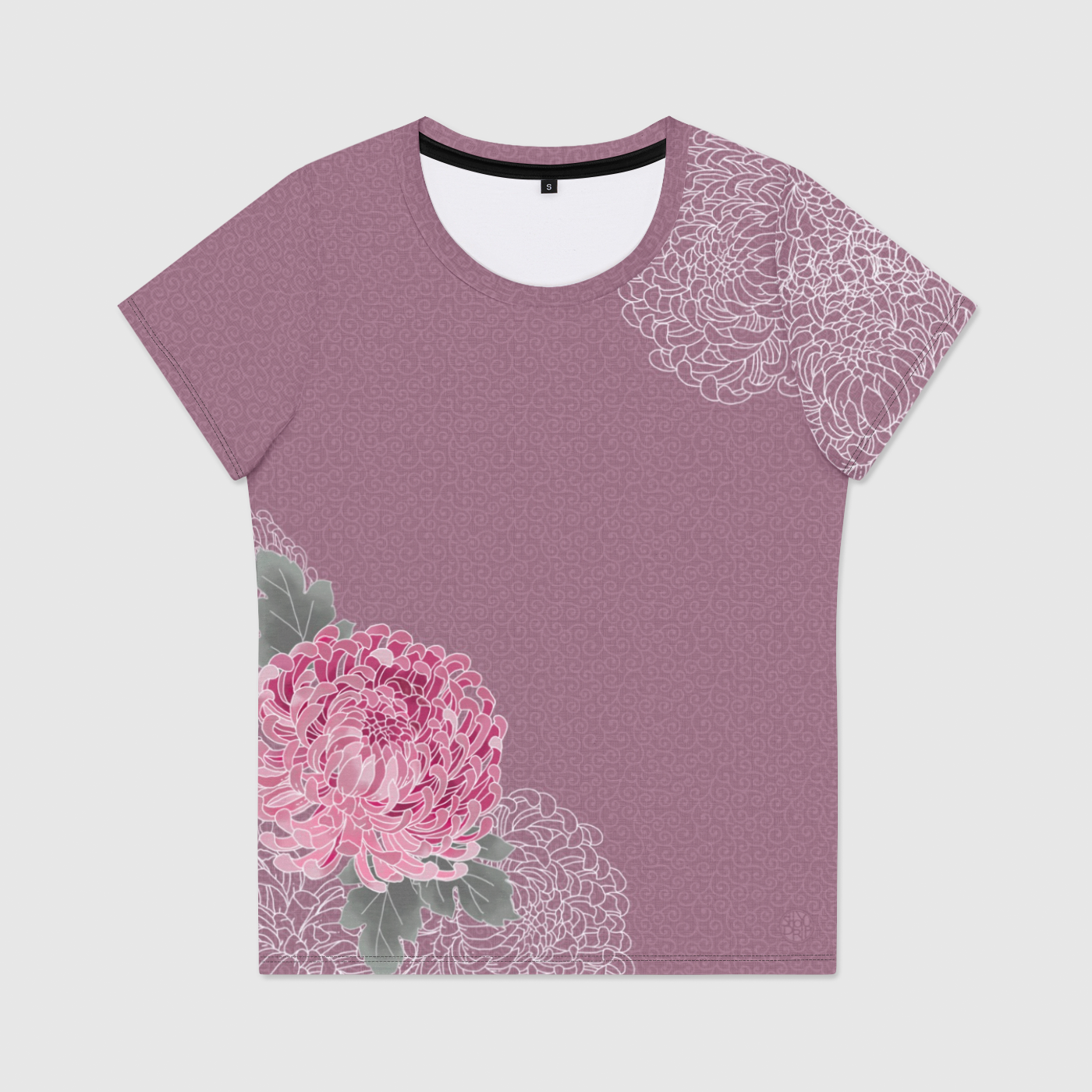 Pink Kiku Womens Scoop Neck T-Shirt