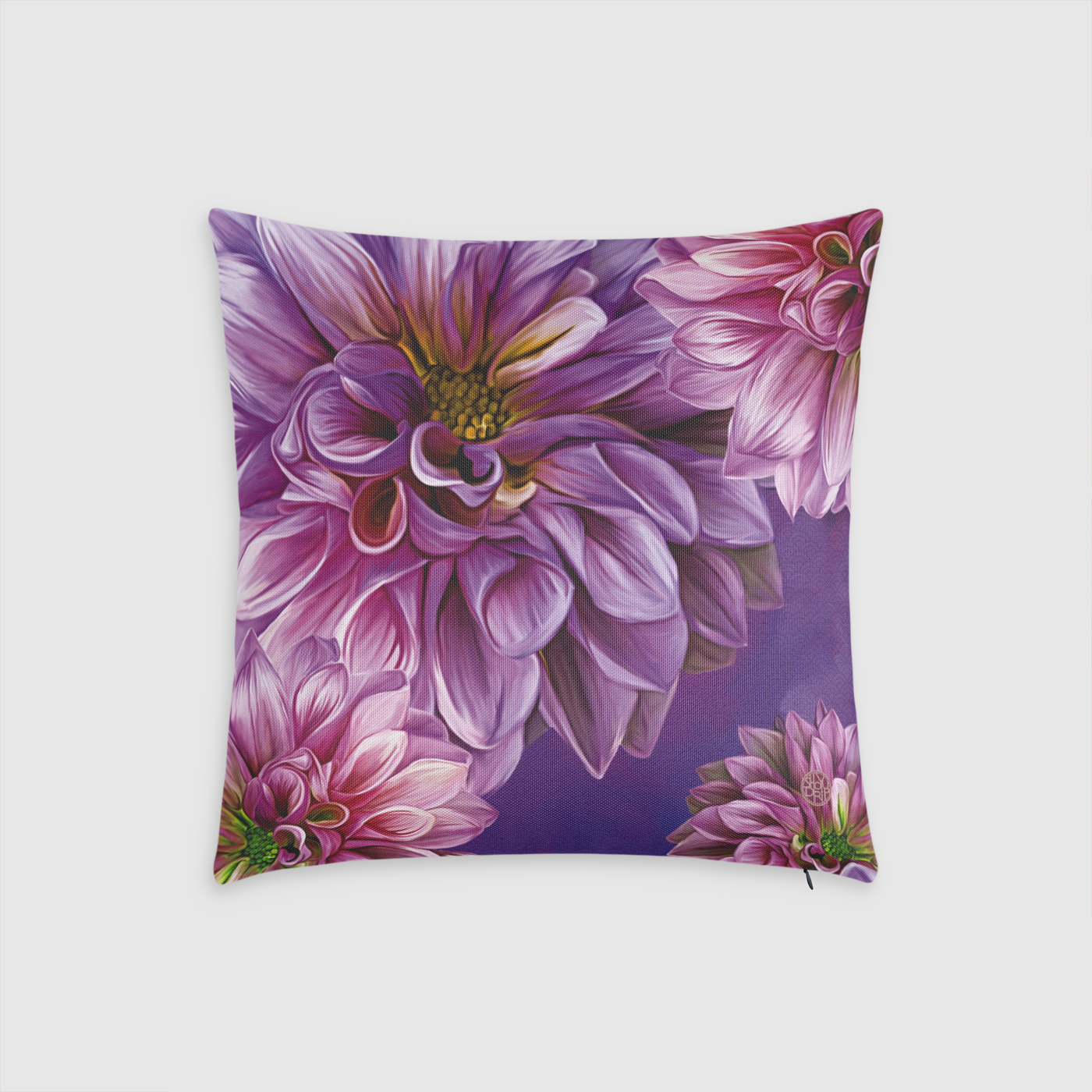 Dahlia Canvas Throw Pillow