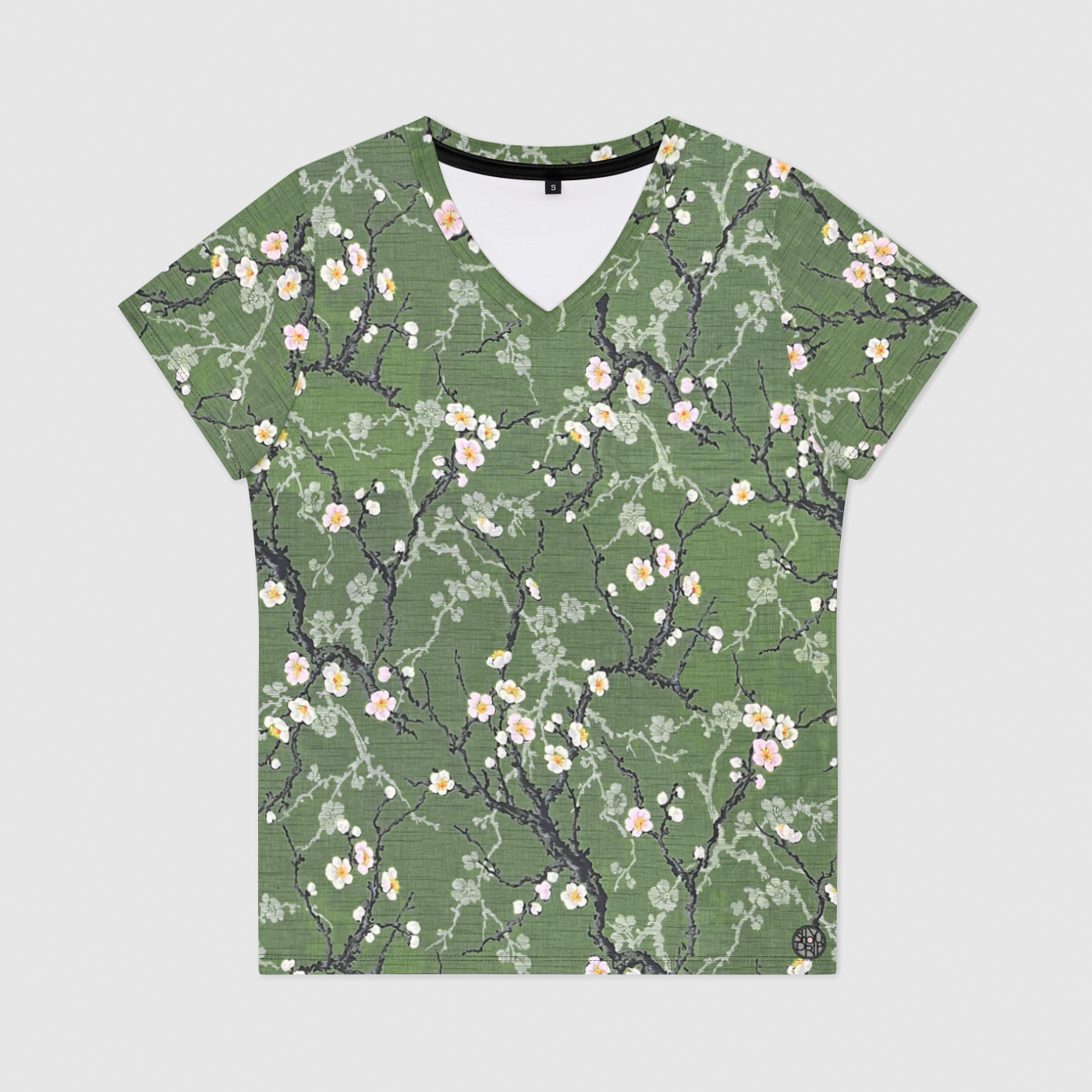 Painted Sakura V-Neck T-Shirt