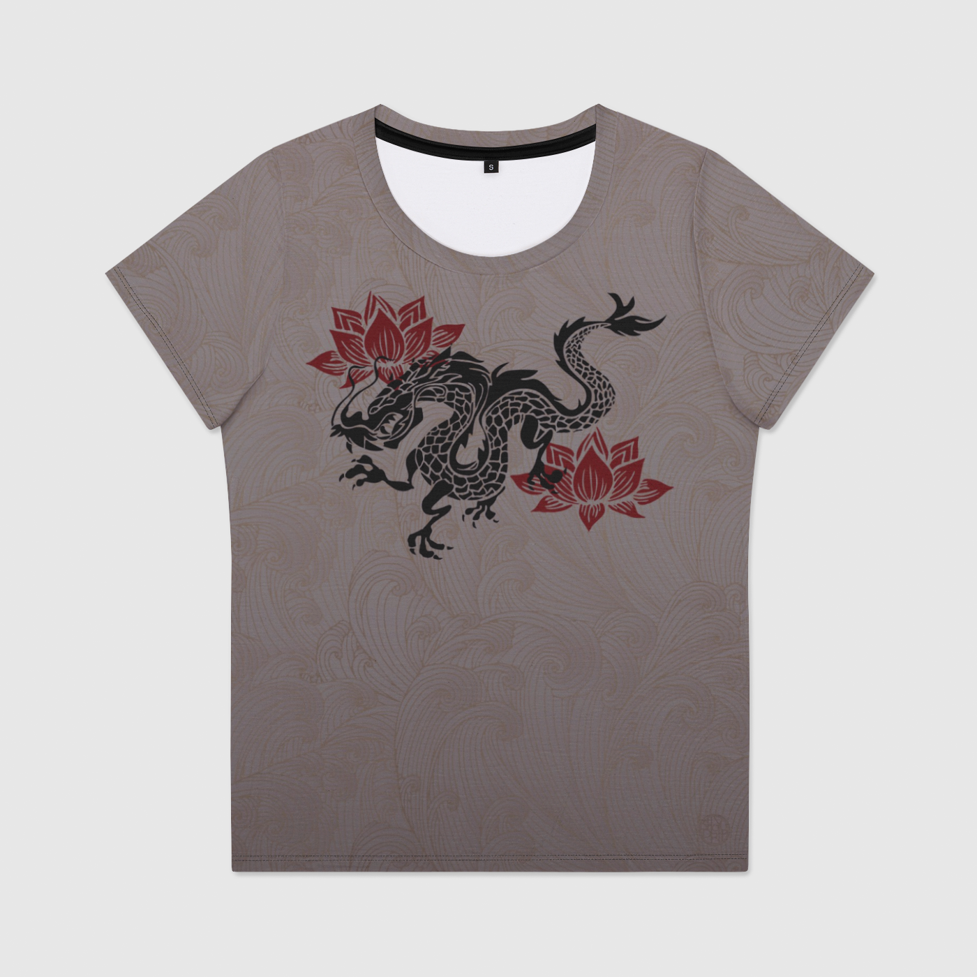 Lotus Dragon Womens Scoop Neck T-Shirt