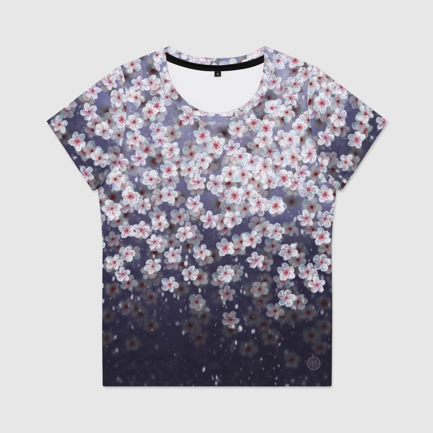 Plum Blossom Snow Scoop Neck T-Shirt