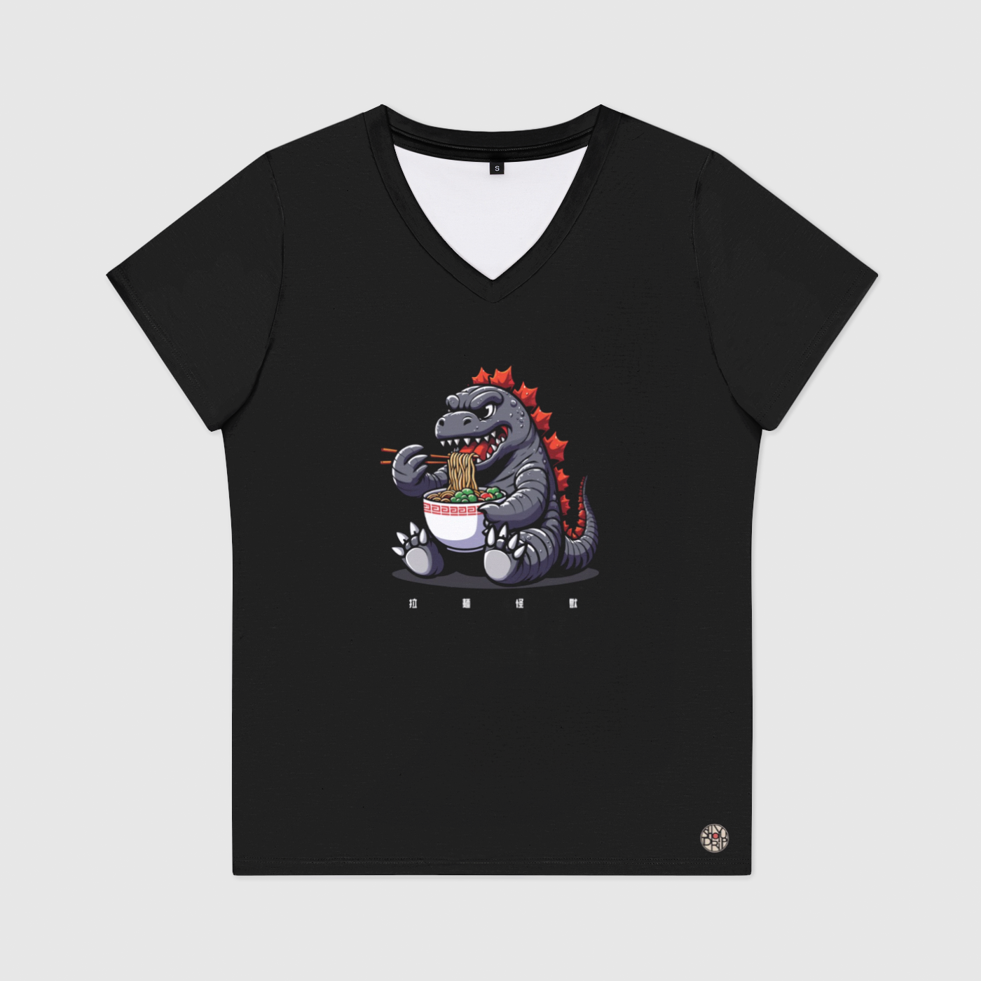 Ramen Monster Womens V-Neck T-Shirt