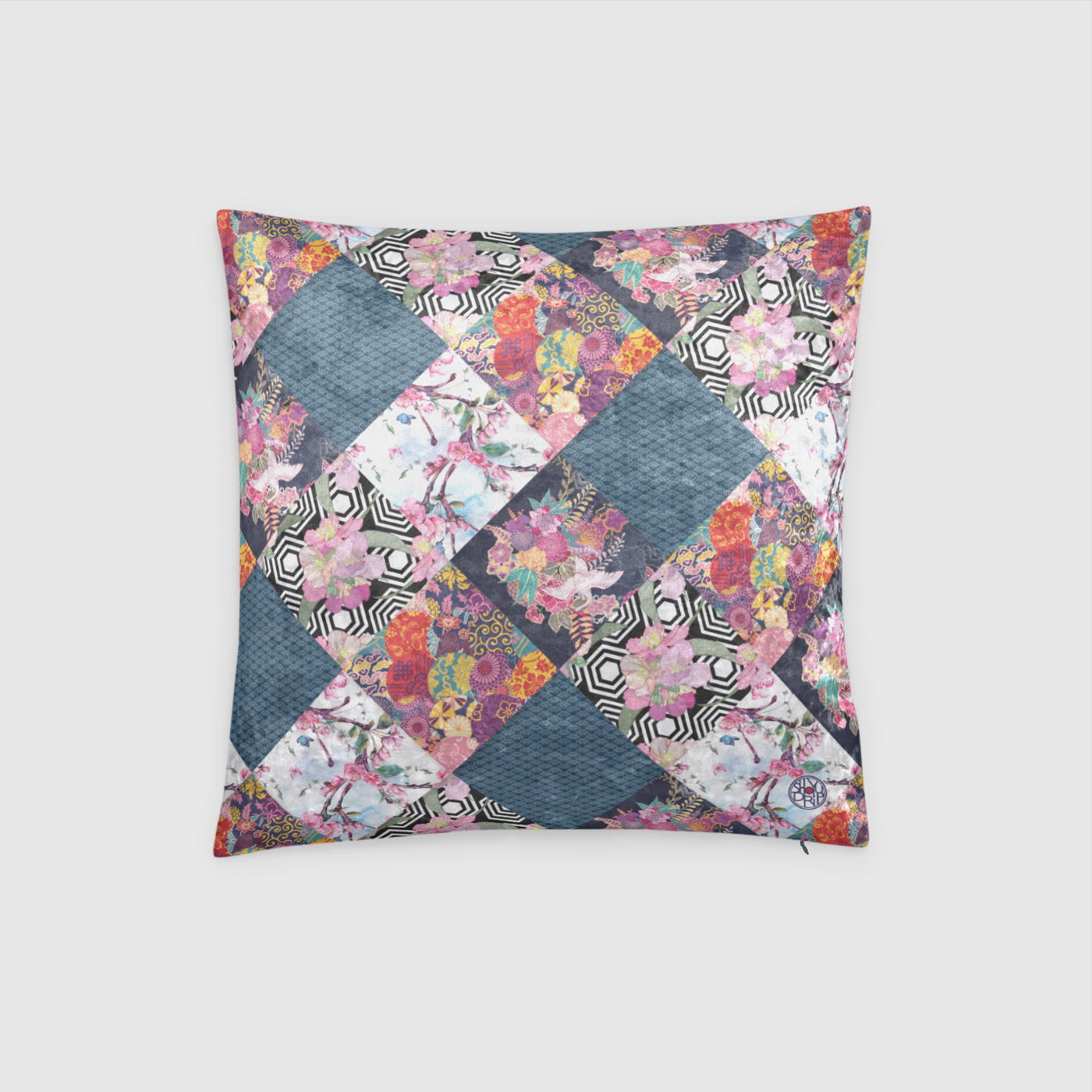 Origami Crushed Velvet Throw Pillow