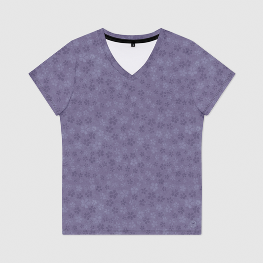 Violet Sakura Storm Womens V-Neck T-Shirt