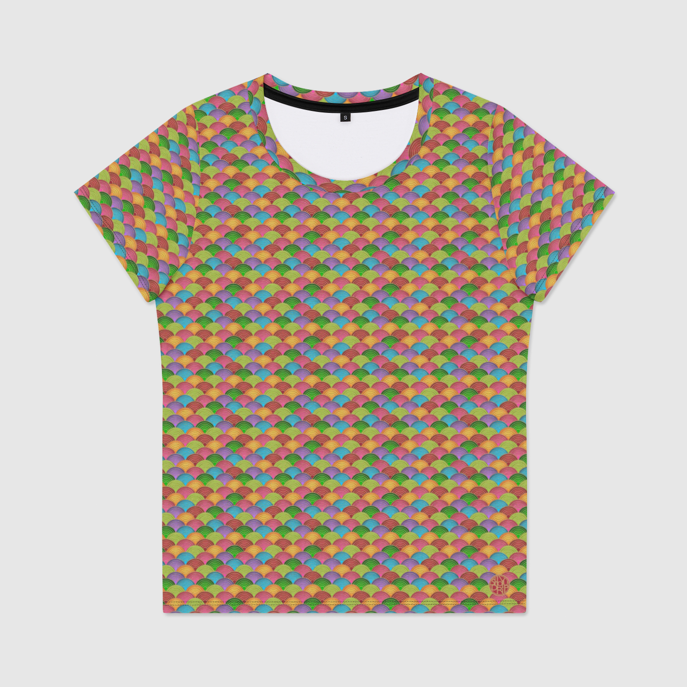 Rainbow Waves Womens Scoop Neck T-Shirt