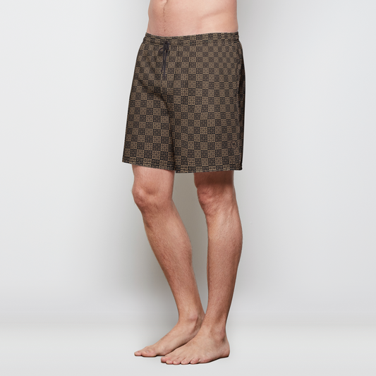 Checkmate Brown Mens Swim Trunks