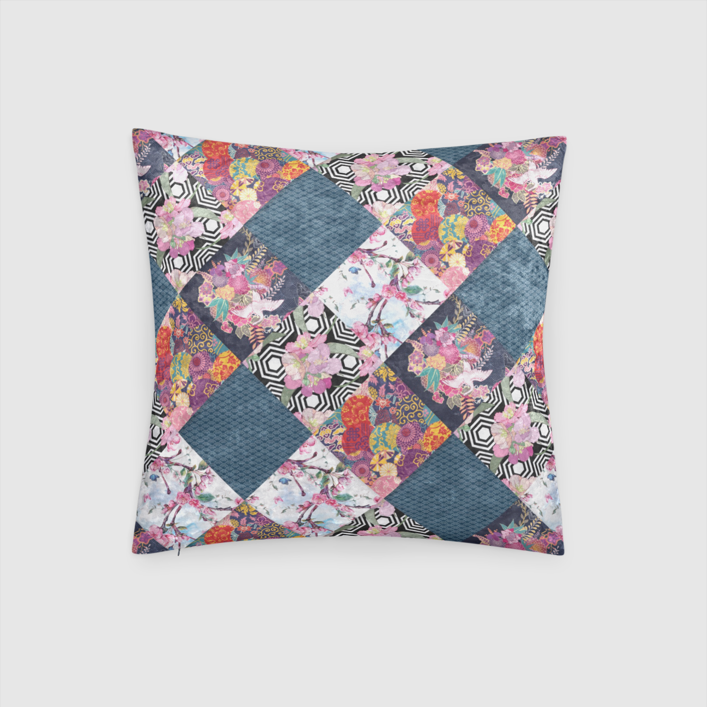 Origami Crushed Velvet Throw Pillow