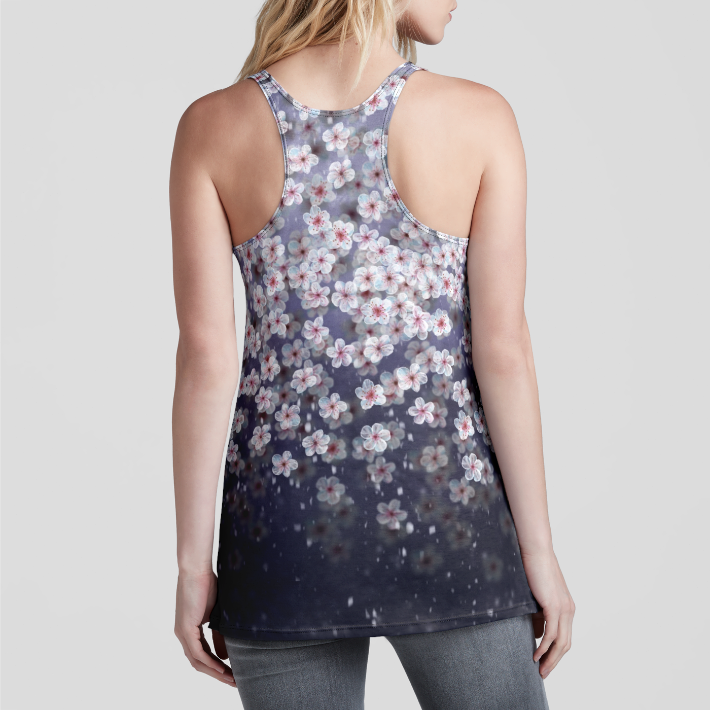 Plum Blossom Snow Racerback Tank Top