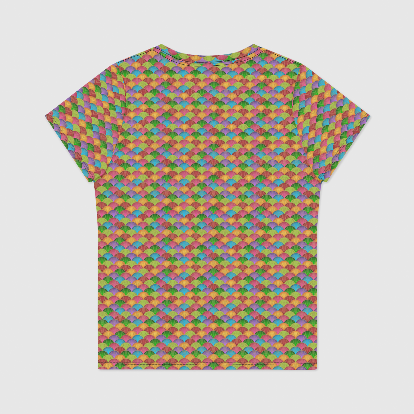 Rainbow Wave Womens V-Neck T-Shirt