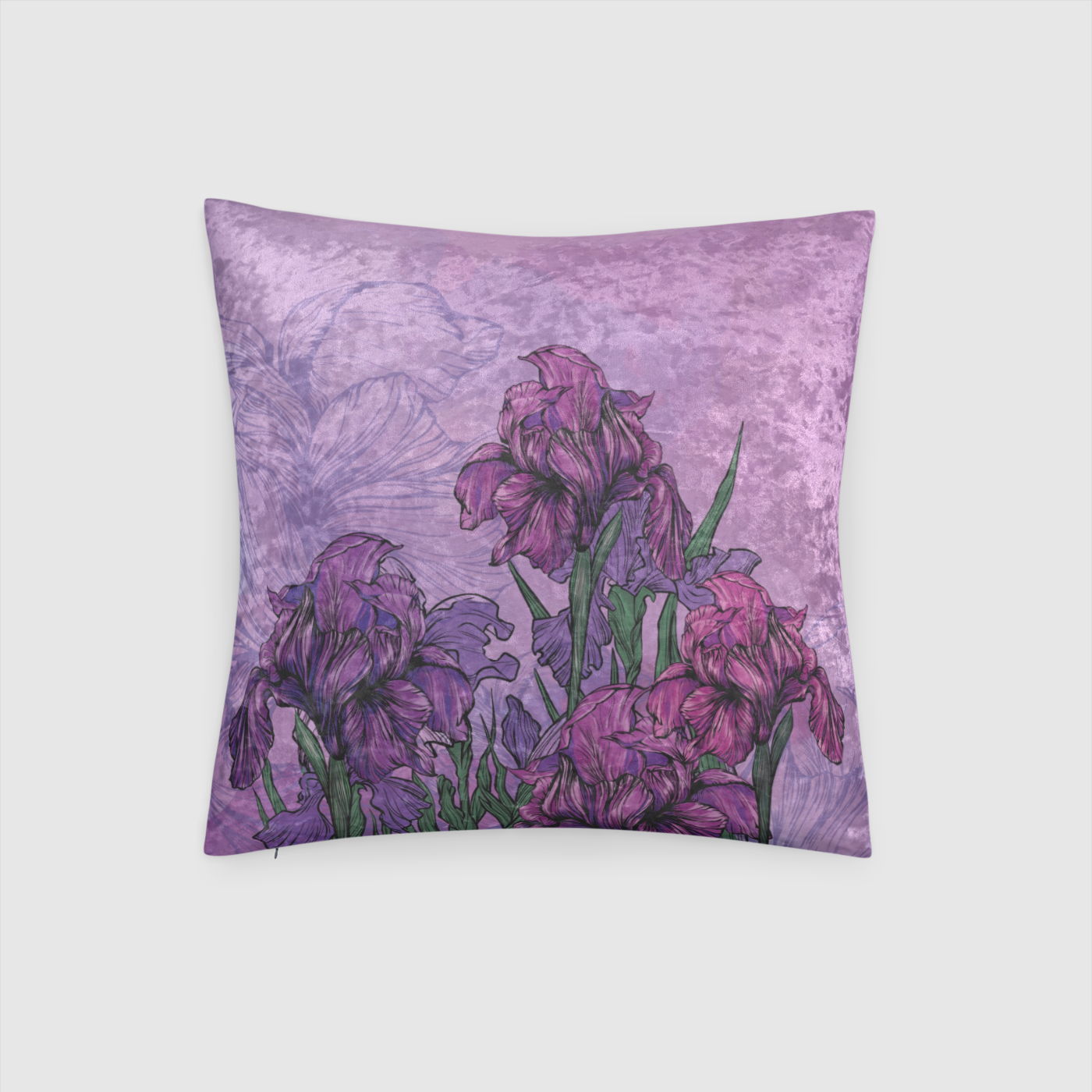 Iris Crushed Velvet Throw Pillow