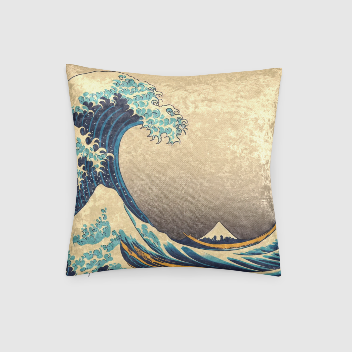 Catzilla Wave Crushed Velvet Throw Pillow