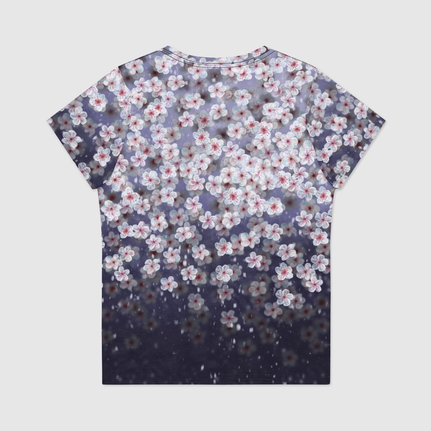 Plum Blossom Snow Scoop Neck T-Shirt