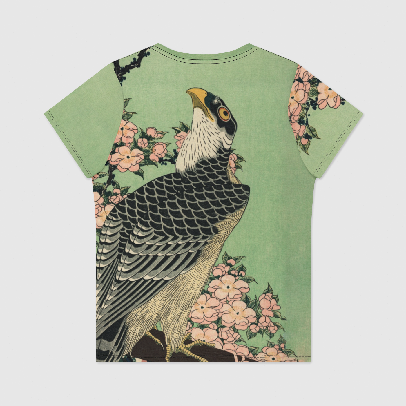 Hokusai Hawk and Sakura Womens Scoop Neck T-Shirt