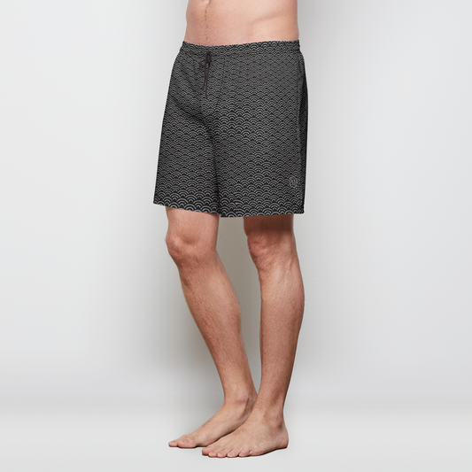 Black Waves Mens Swim Trunks