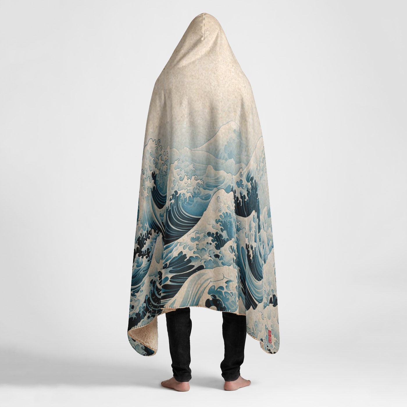 Stormy Sea Large Hooded Sherpa Blanket 60x80