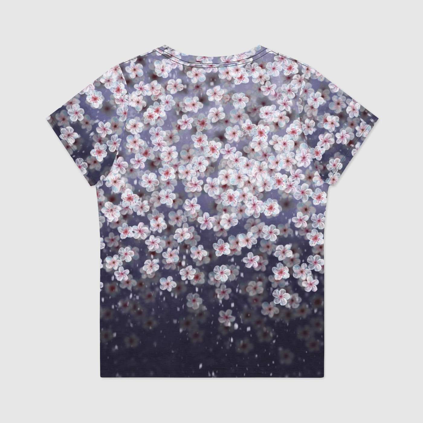 Plum Blossom Snow V-Neck T-Shirt