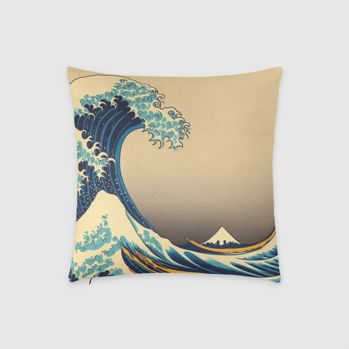 Catzilla Wave Canvas Throw Pillow