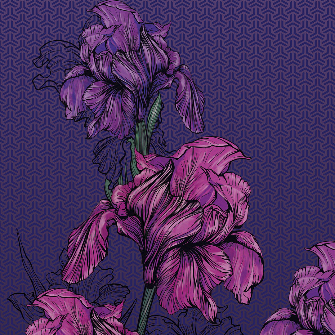 Purple Iris High Waist Reversible Tights
