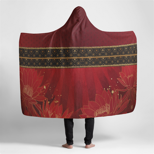 Generous Bloom Large Hooded Sherpa Blanket 60x80