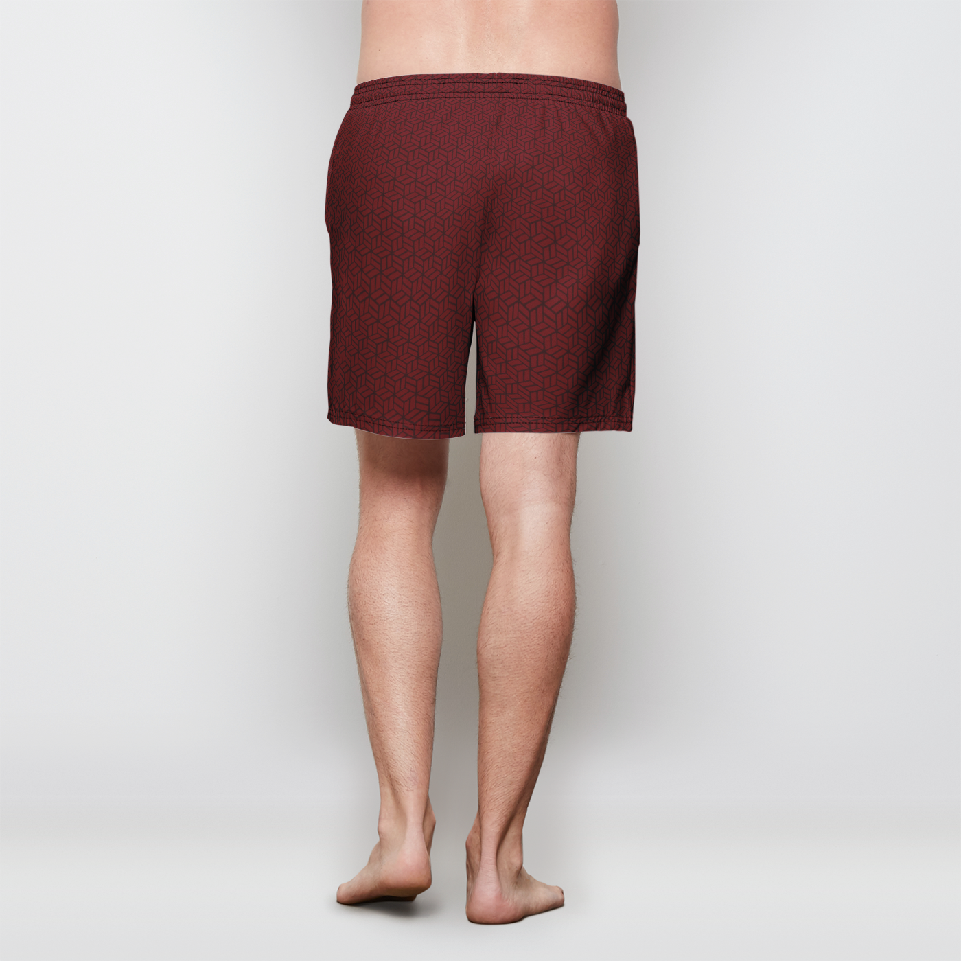 Red Ajiro Mens Swim Trunks