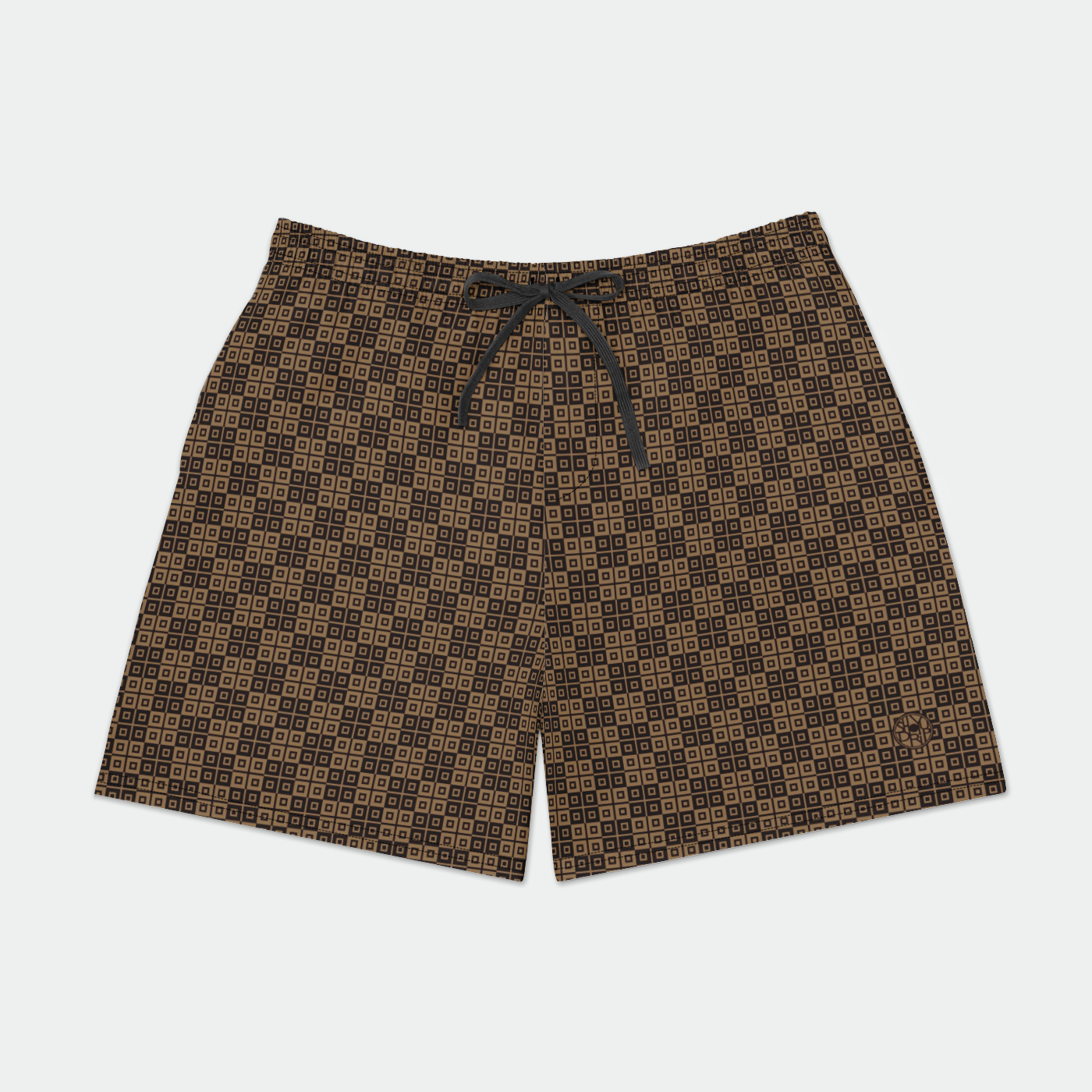 Checkmate Brown Mens Swim Trunks