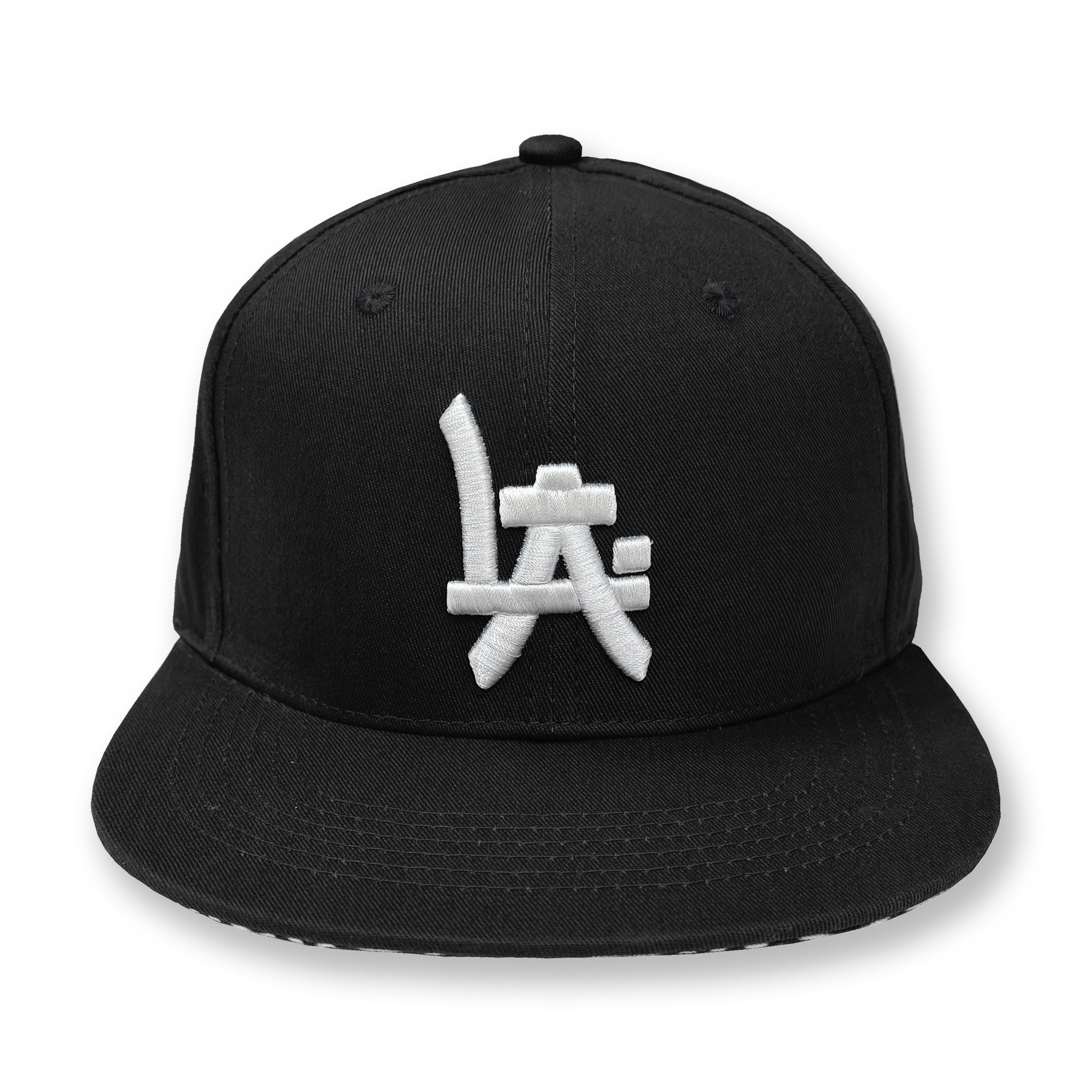 Black LA JA Flatbill Snapback Hat ShoyuDrip