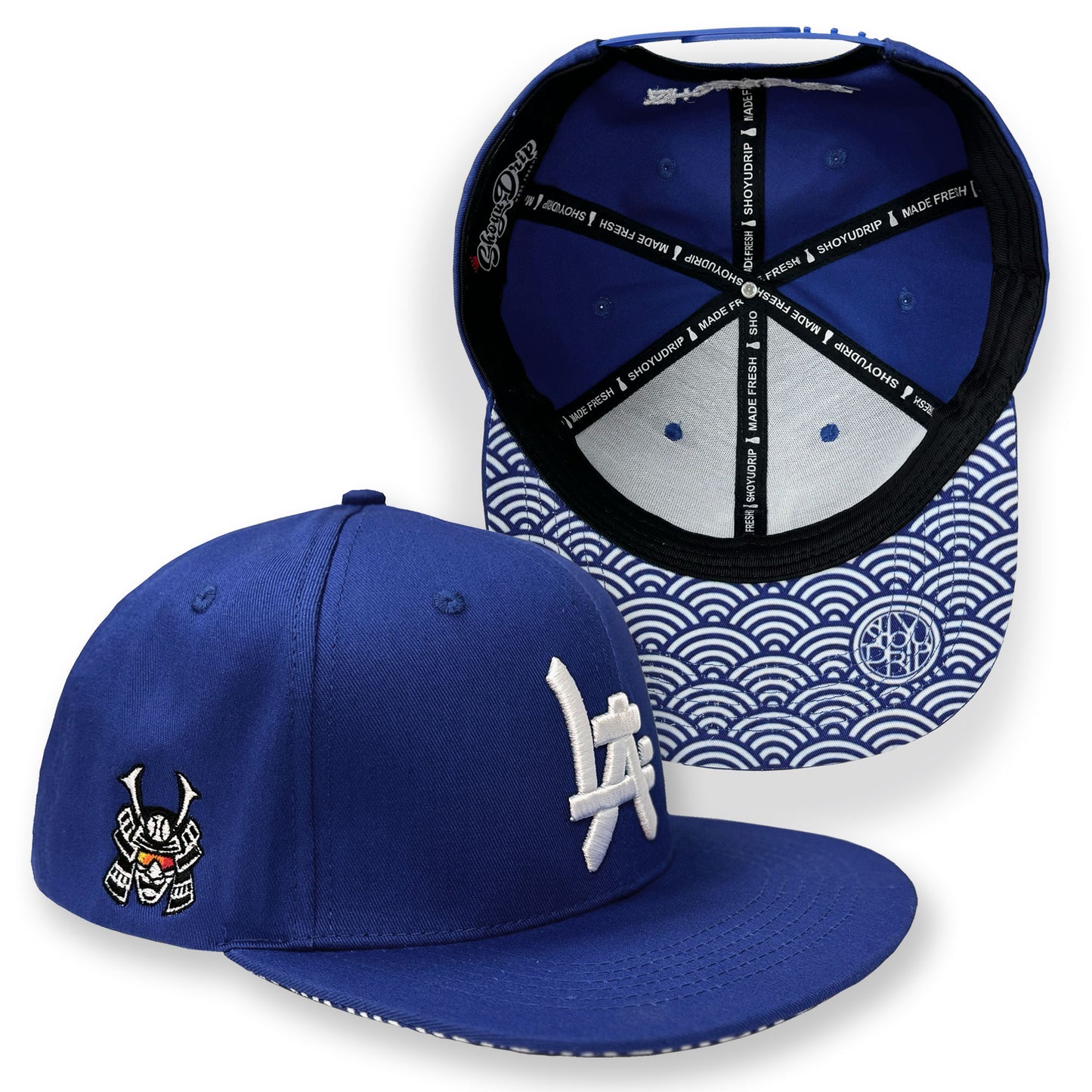 Blue LA JA Flatbill Snapback Hat