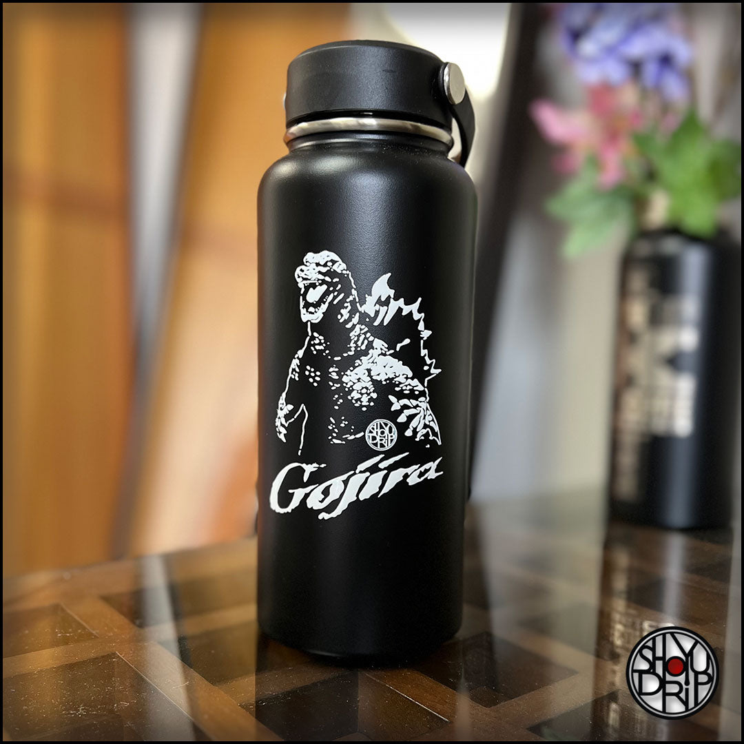 Gojira White on Black 32oz Wide Mouth Water Bottle