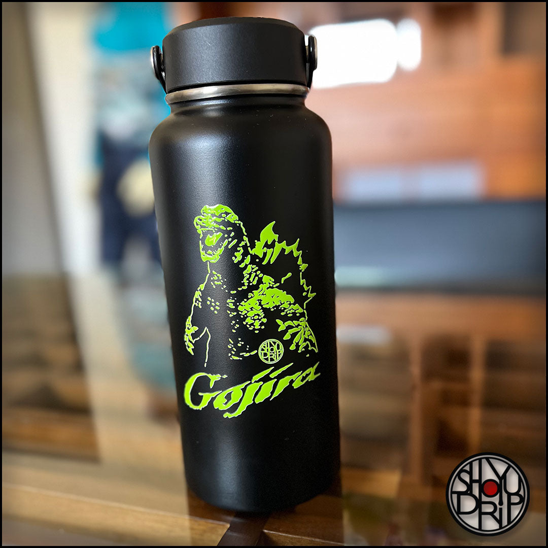 Gojira Green on Black 32oz Wide Mouth Water Bottle