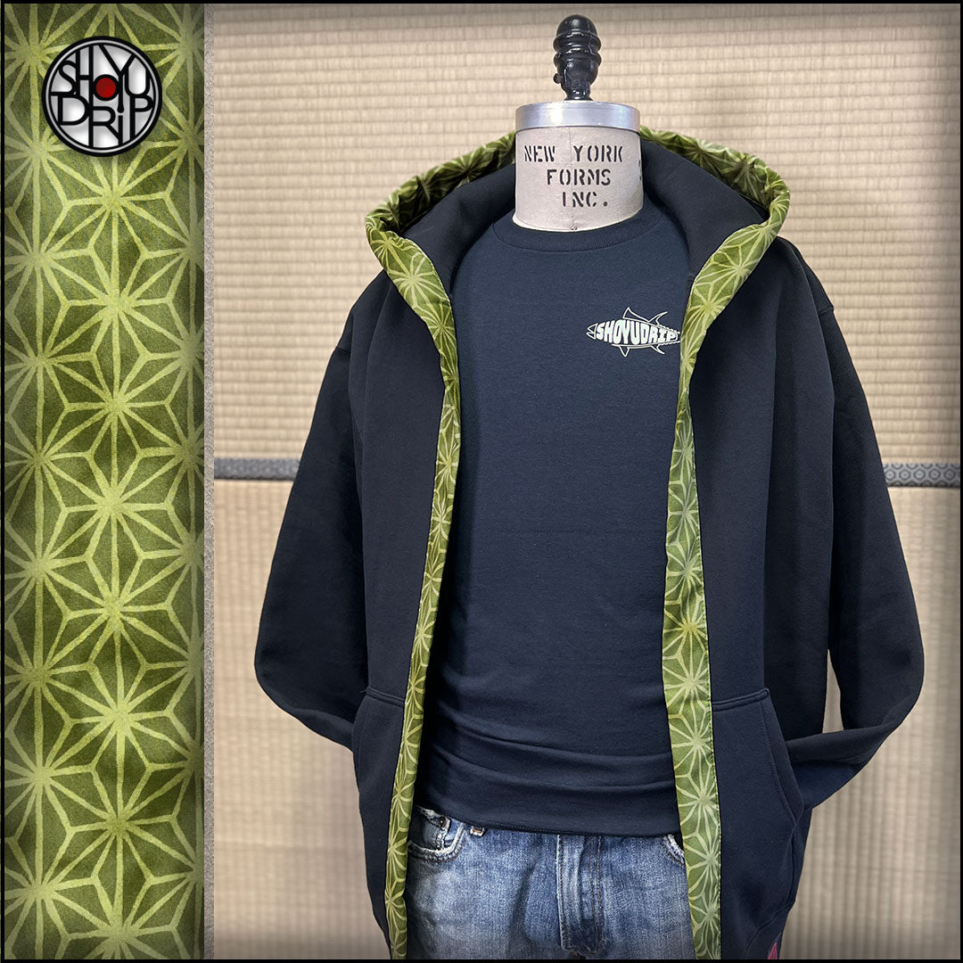 Green Asanoha Star Happi Hoodie