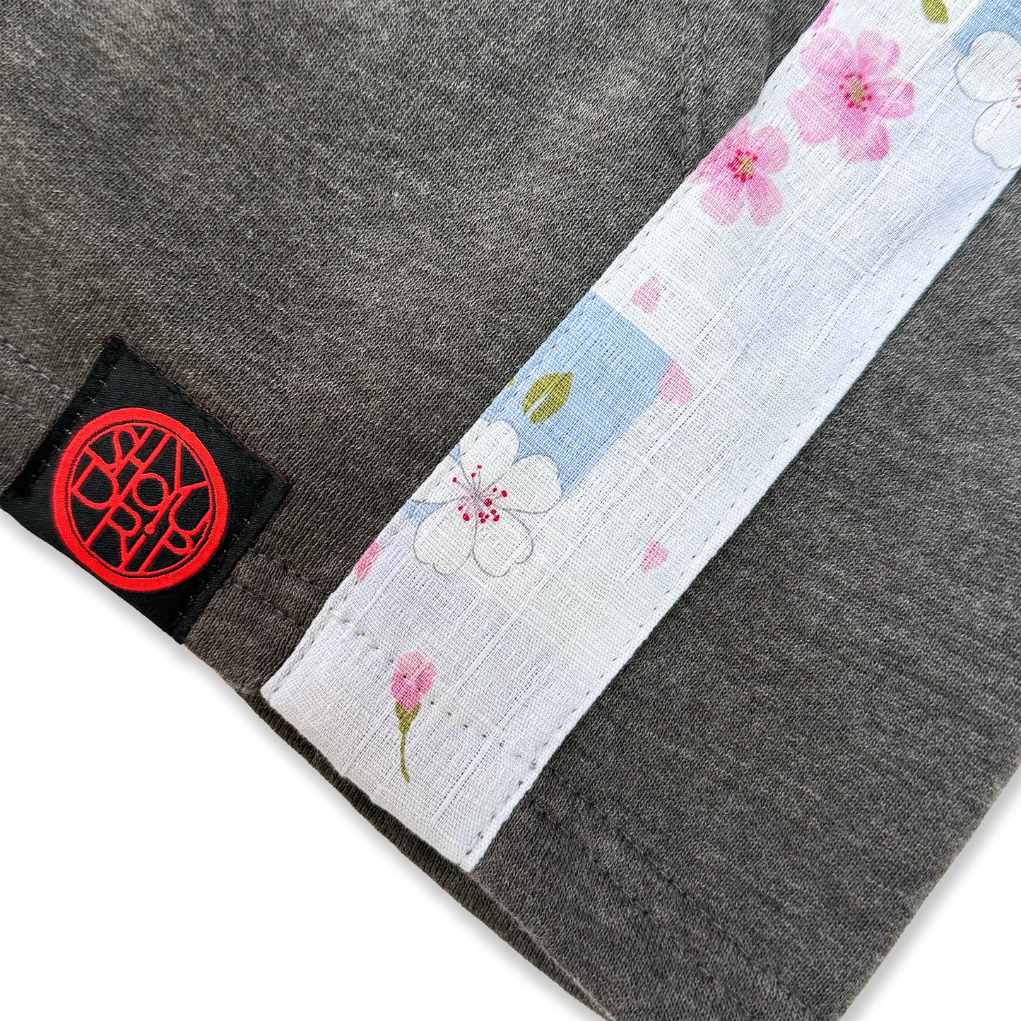 Blue Sakura Skies on Grey Womens Sweatshorts